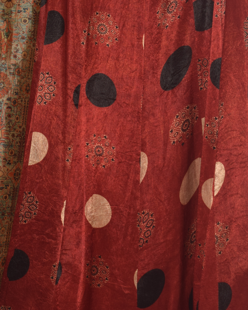 Red & Black Printed Lehenga Set