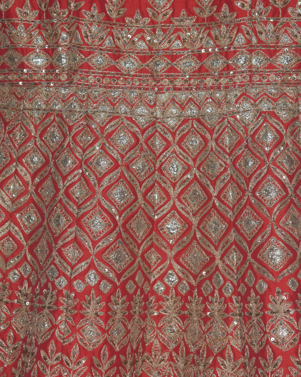 Red & Gold Embroidered Anarkali with Heavily Worked Hem