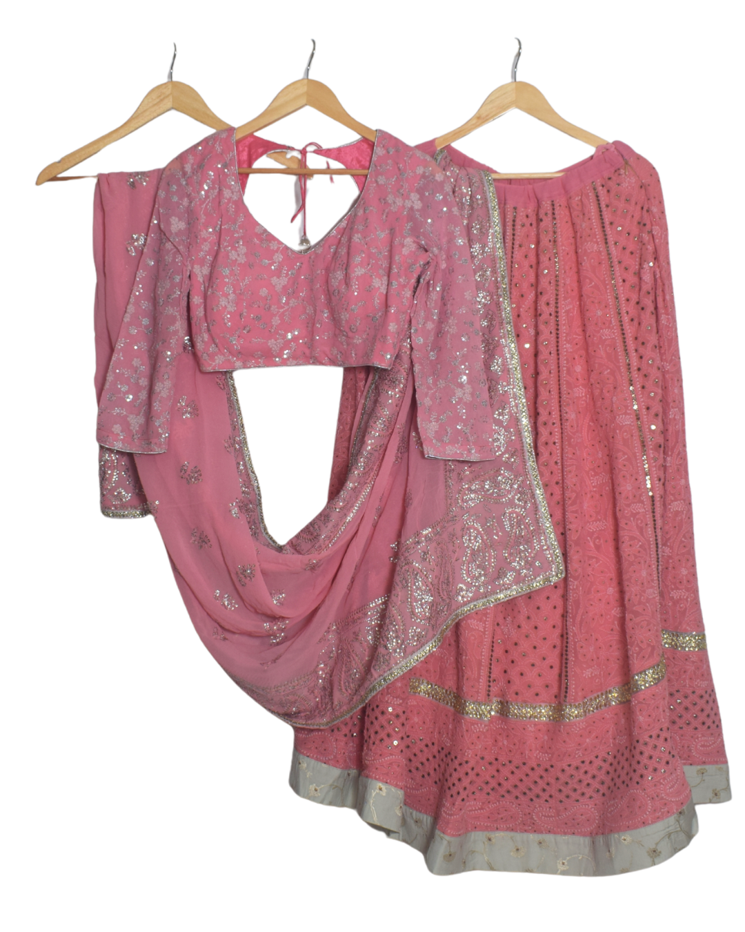 Pink Luchnow Lehenga Set