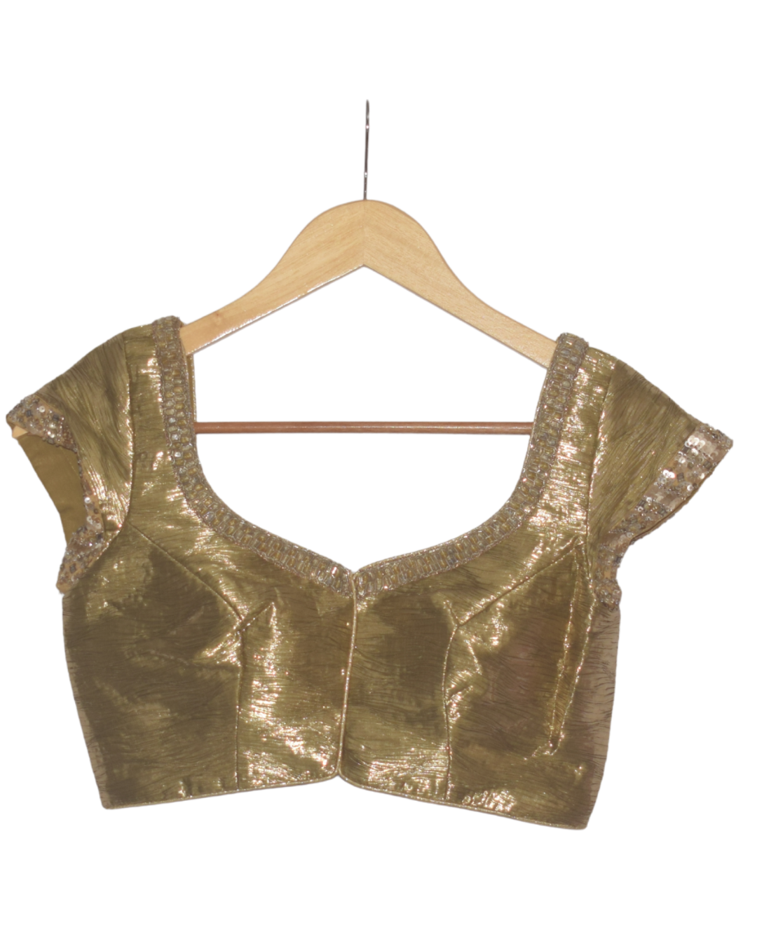 Gold Blouse with Pink Shaded Embellished Saree