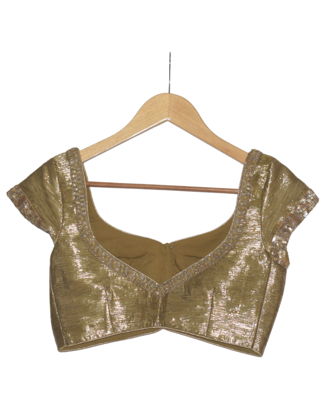 Gold Blouse with Pink Shaded Embellished Saree