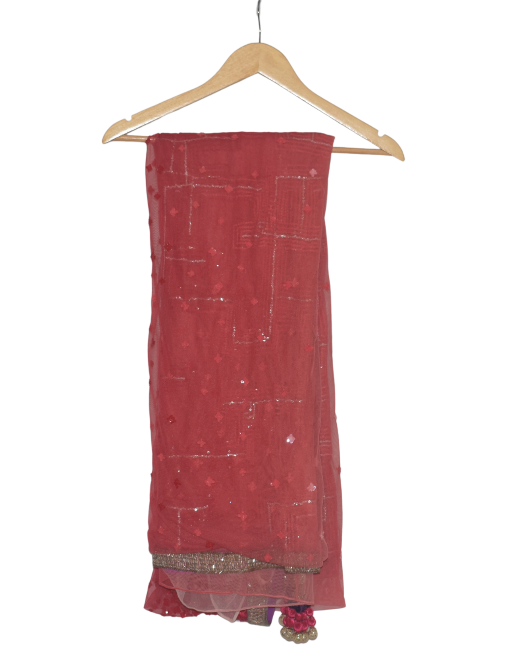 Gold Blouse with Pink Shaded Embellished Saree