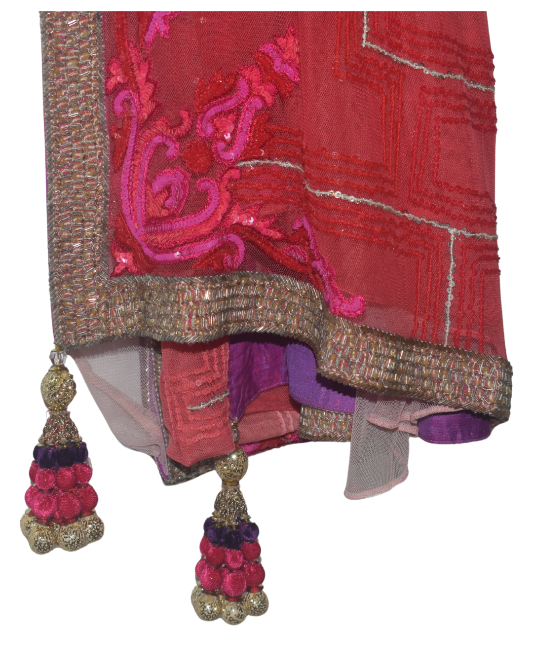 Gold Blouse with Pink Shaded Embellished Saree