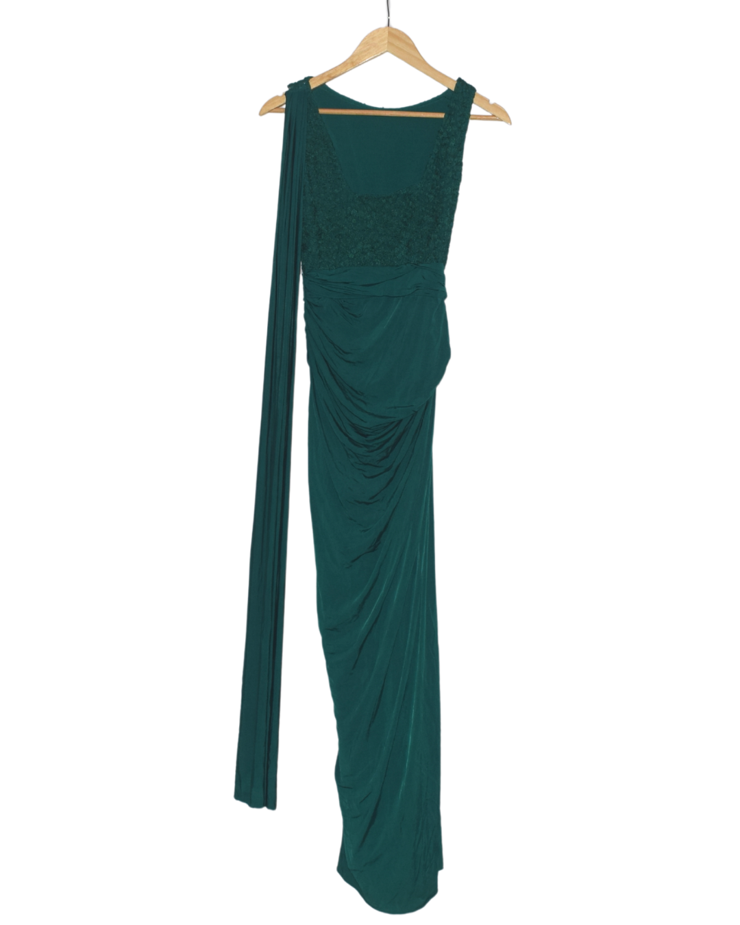 Shantanu & Nikhil Green Draped Gown