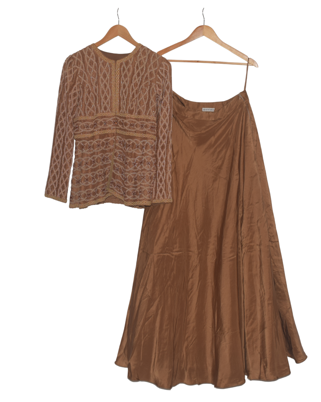 Intricately Embellished Jacket & Silk Skirt Set