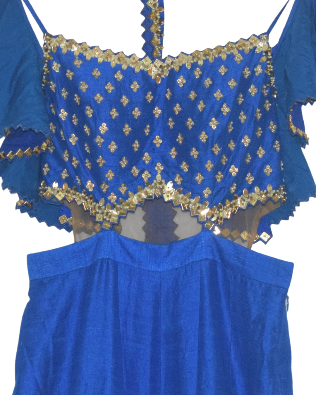 Papa Don’t Preach Electric Blue Embroidered Jumpsuit