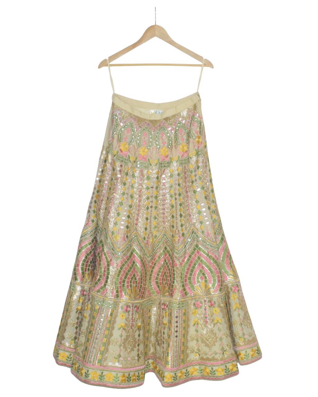 Pastel Embroidered Lehenga with Mirror & Thread Work