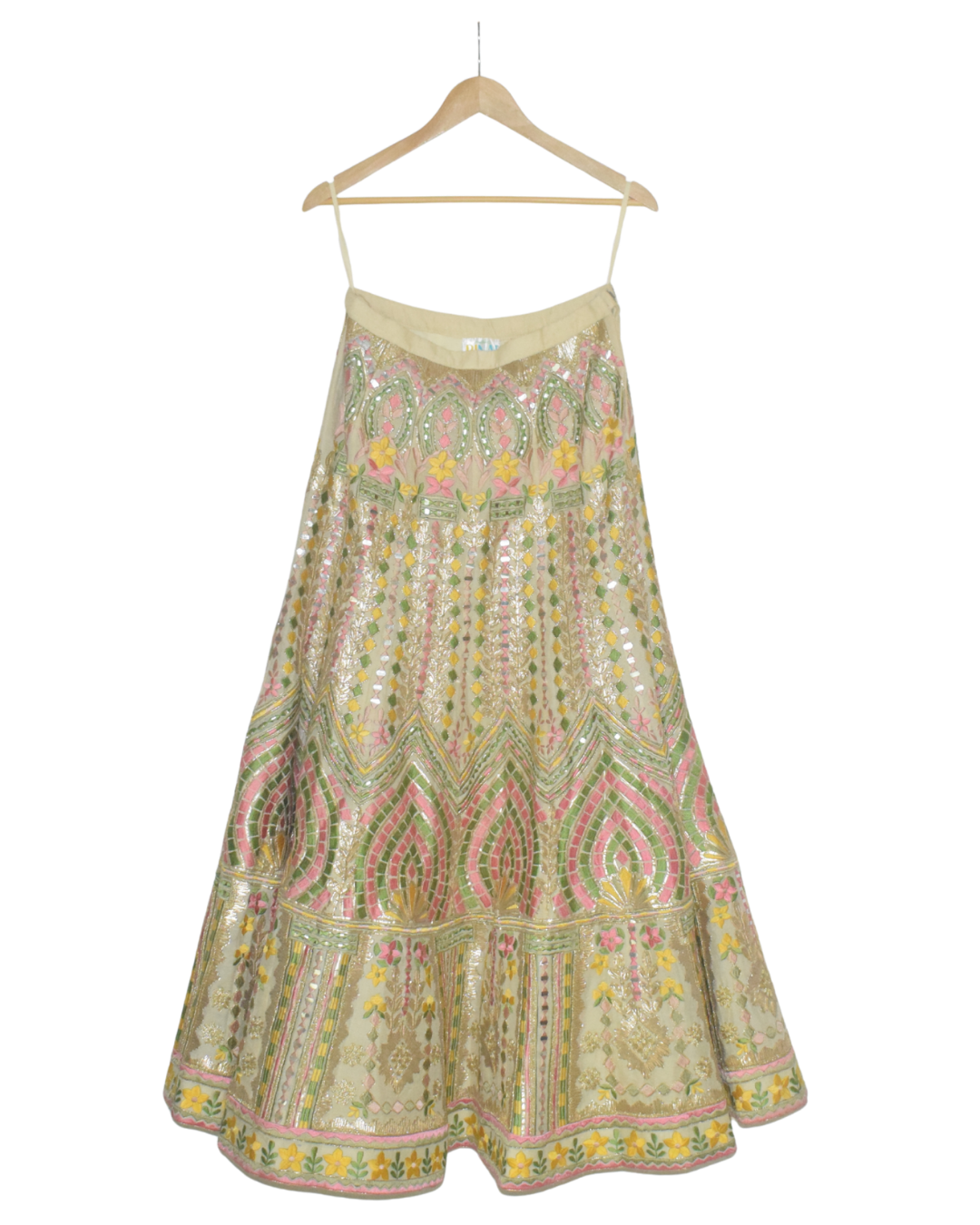 Pastel Embroidered Lehenga with Mirror & Thread Work
