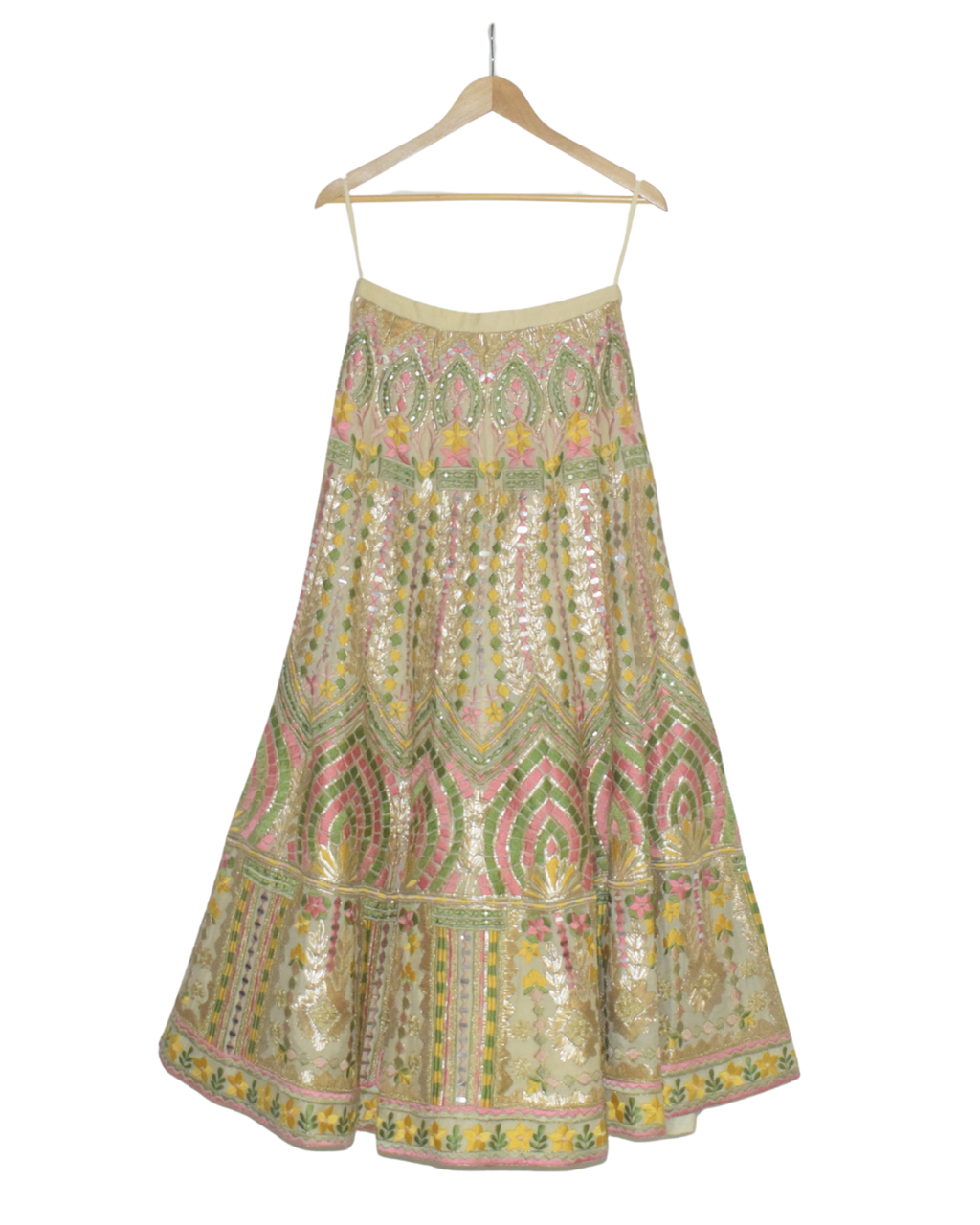 Pastel Embroidered Lehenga with Mirror & Thread Work