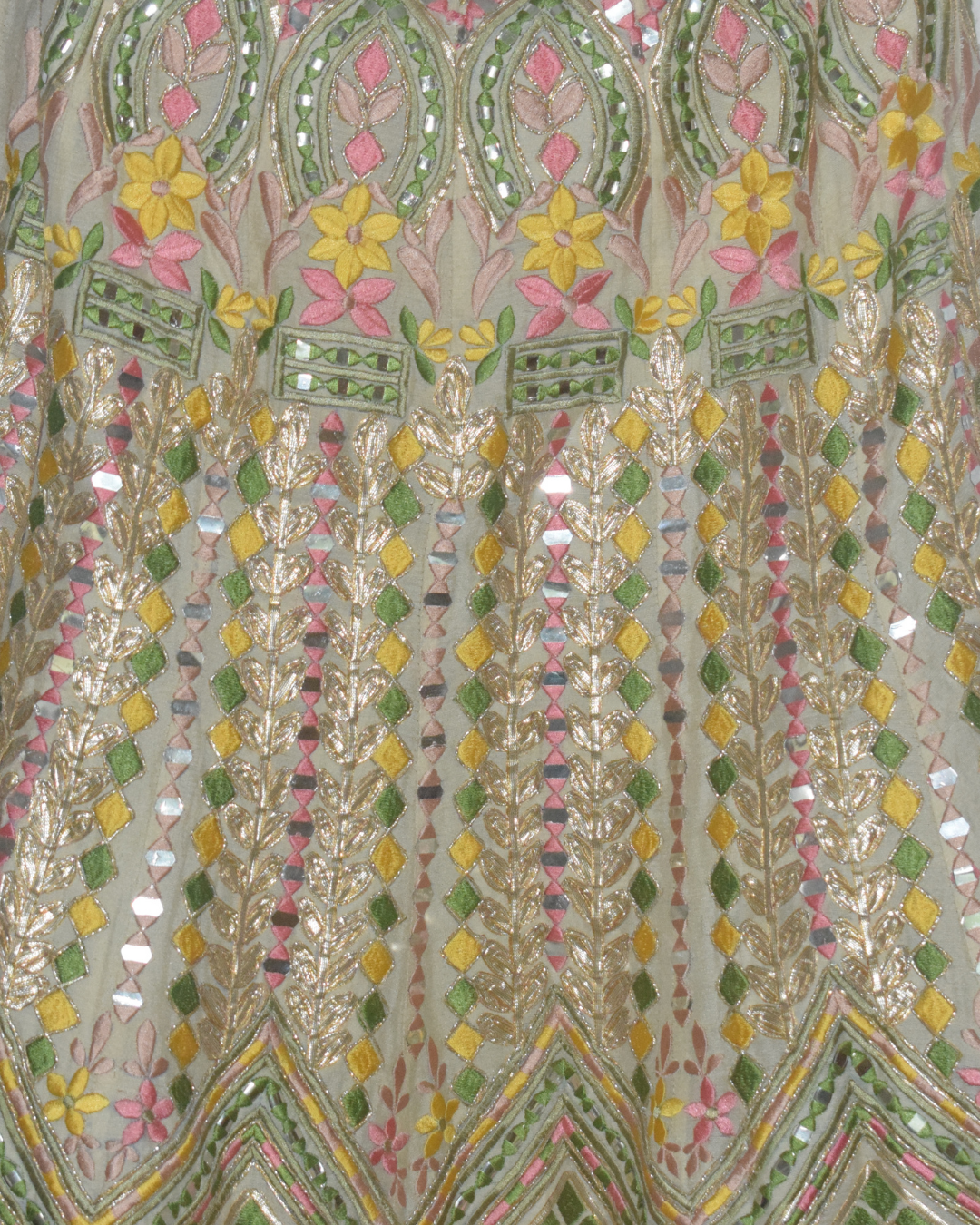 Pastel Embroidered Lehenga with Mirror & Thread Work