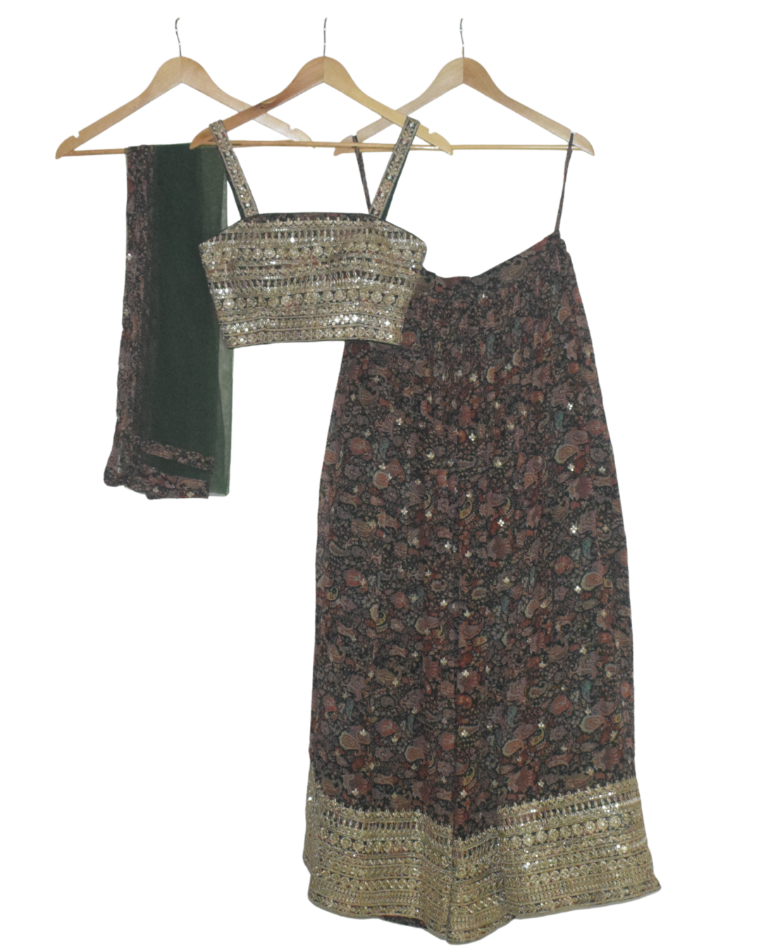 Printed Lehenga Set with Embellished Blouse