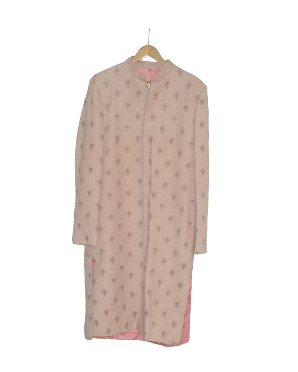 Pastel Pink Jacket with Gold Kurta Set